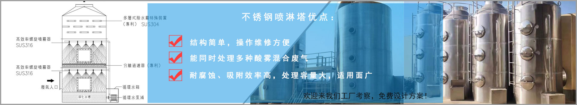 不銹鋼噴淋塔